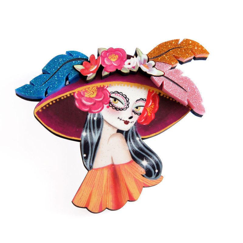 Mexican Catrina Brooch by Laliblue