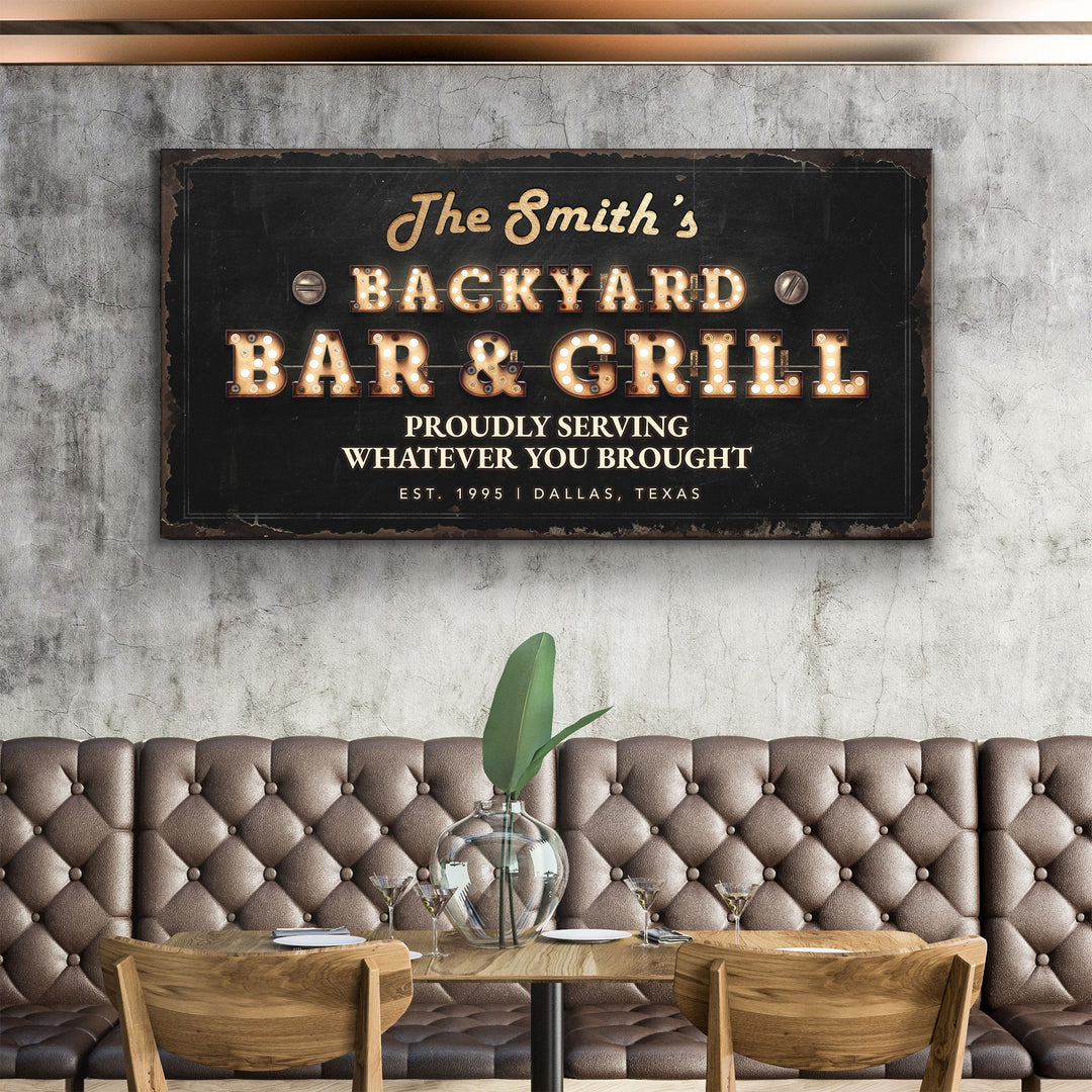 Backyard Bar & Grill Sign XVIII