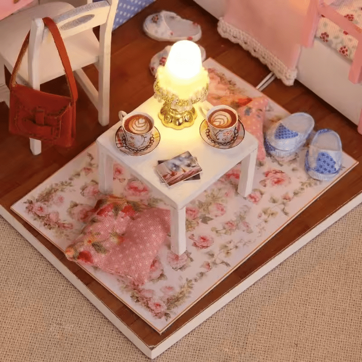 In the Mood for Love Dollhouse Kit - Miniature Wizardi Roombox Kit with LED Light F07M51-69-3012-A