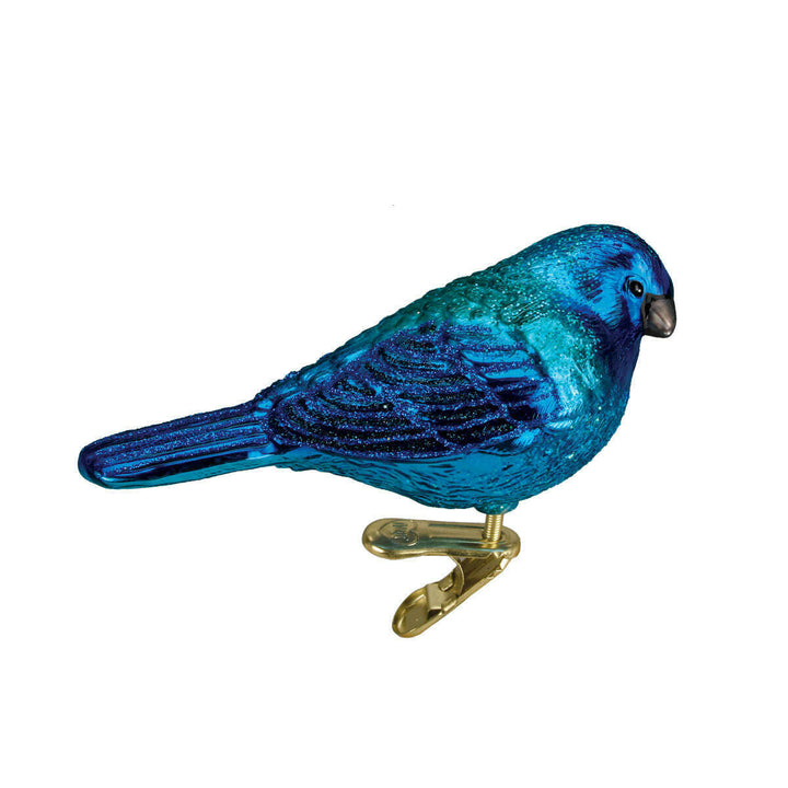 Old World Christmas Indigo Bunting Blown Glass Ornament