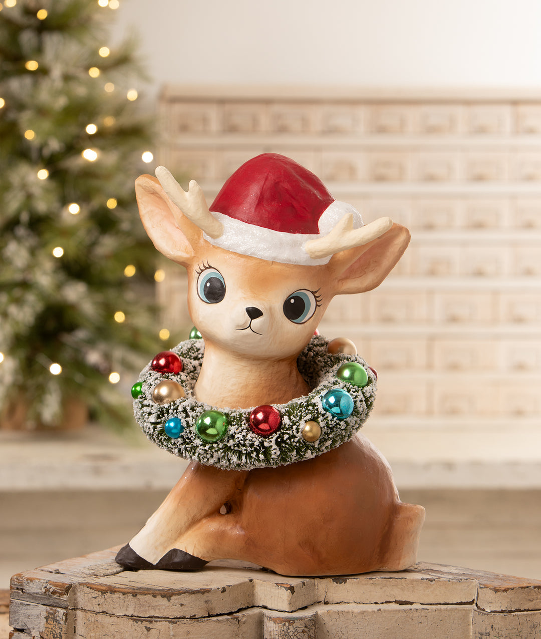 Large Twinkle Santa's Reindeer by Bethany Lowe Designs, christmas decor