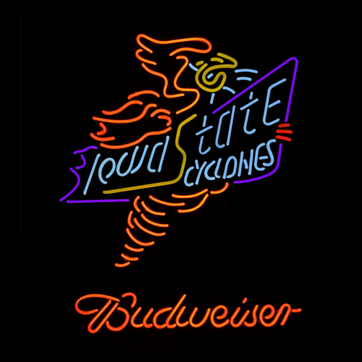 Iowa State Cyclone Logo Budweiser Beer Neon Signs Light