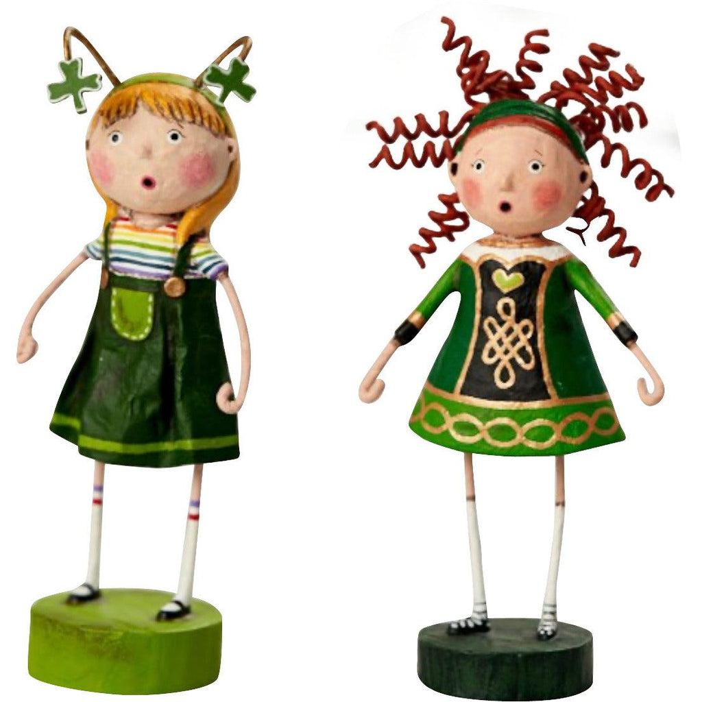 Irish Charms Set of 2 St. Patrick's Day Lori Mitchell Figurines - Quirks!