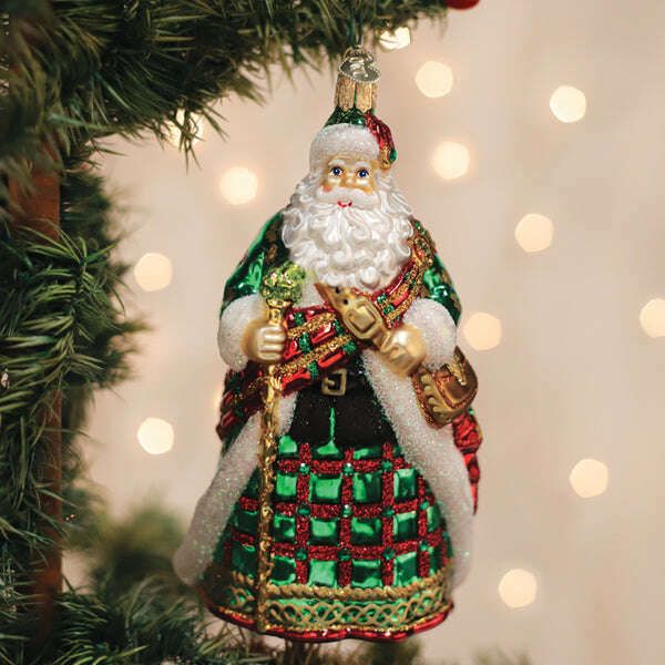 Old World Christmas Irish Father Christmas Blown Glass Ornament