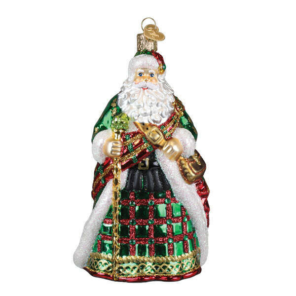 Old World Christmas Irish Father Christmas Blown Glass Ornament