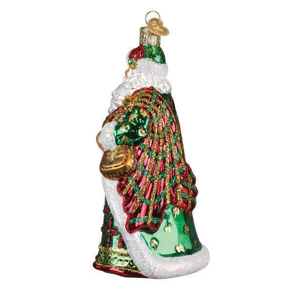 Old World Christmas Irish Father Christmas Blown Glass Ornament