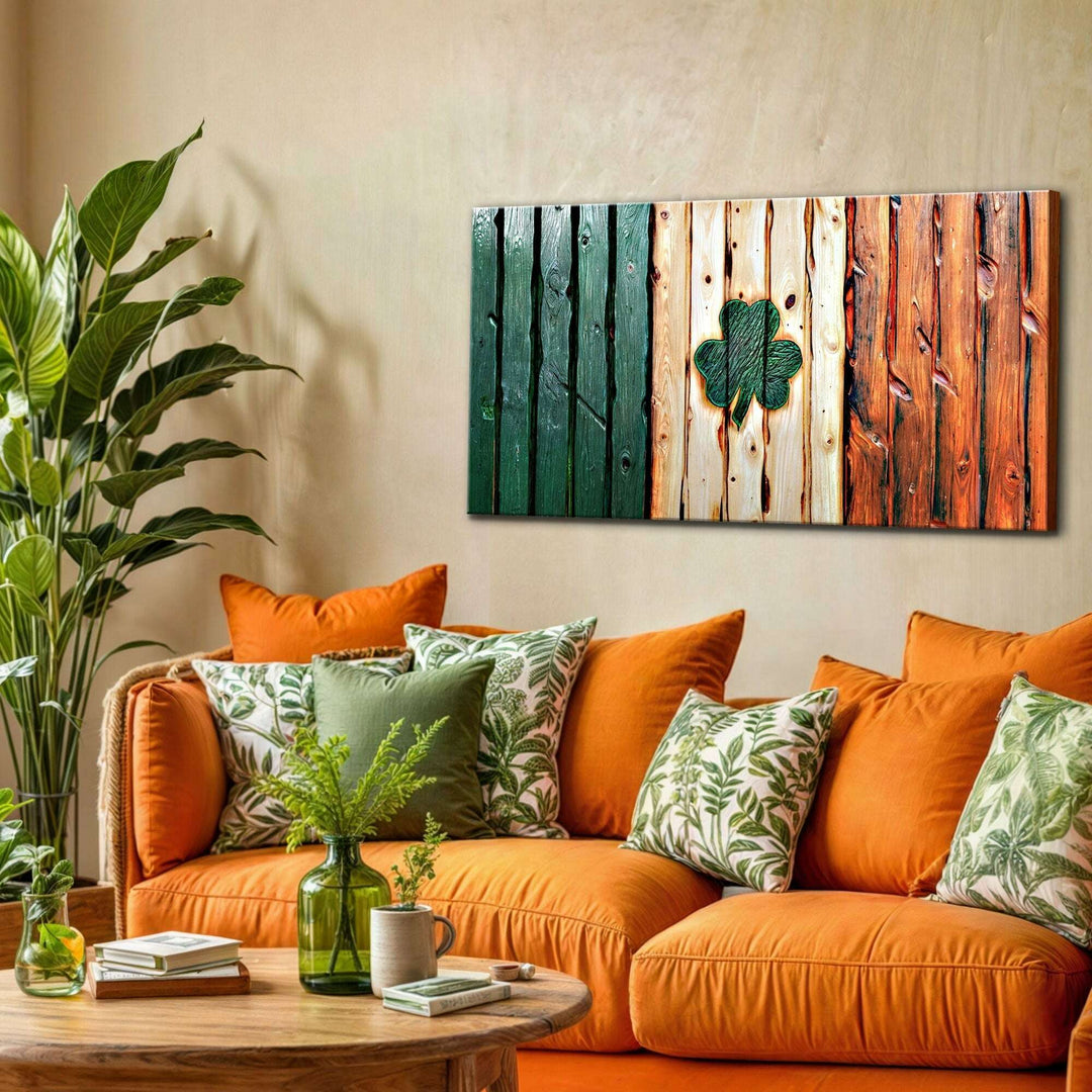 Irish Shamrock Glory Wooden Flag Wall Art