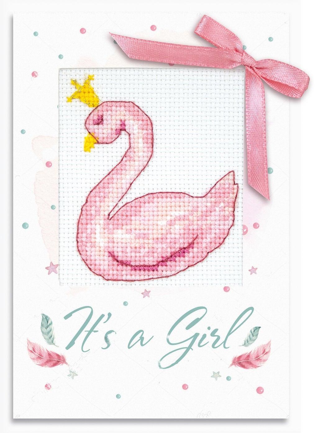 It's a Girl Post Cards SP-105L Counted Cross-Stitch Kit