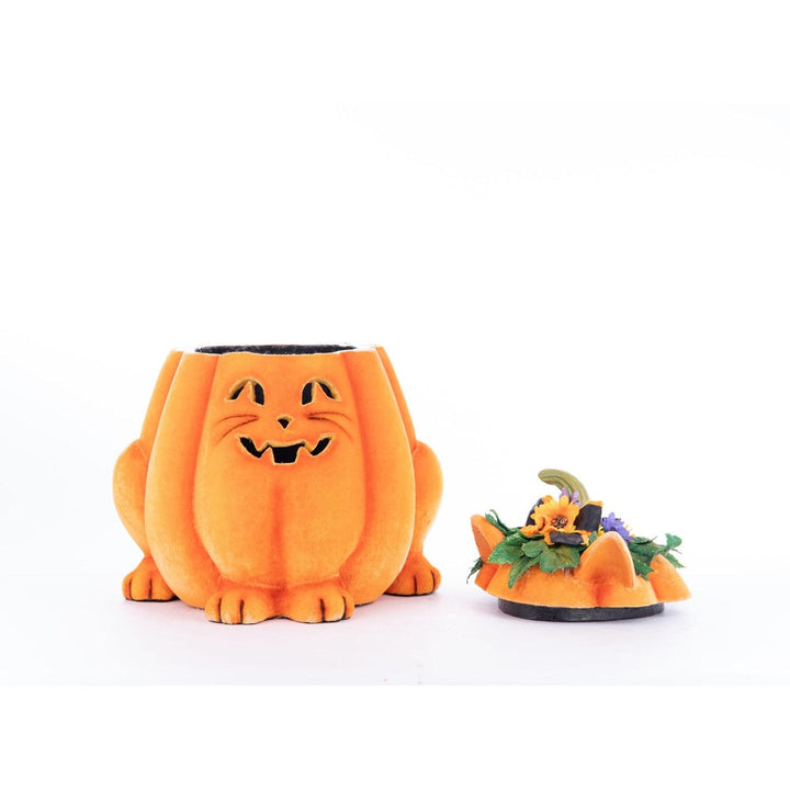 Jackie The Kitty Cat Pumpkin Candy Container by Katherine's Collection  2