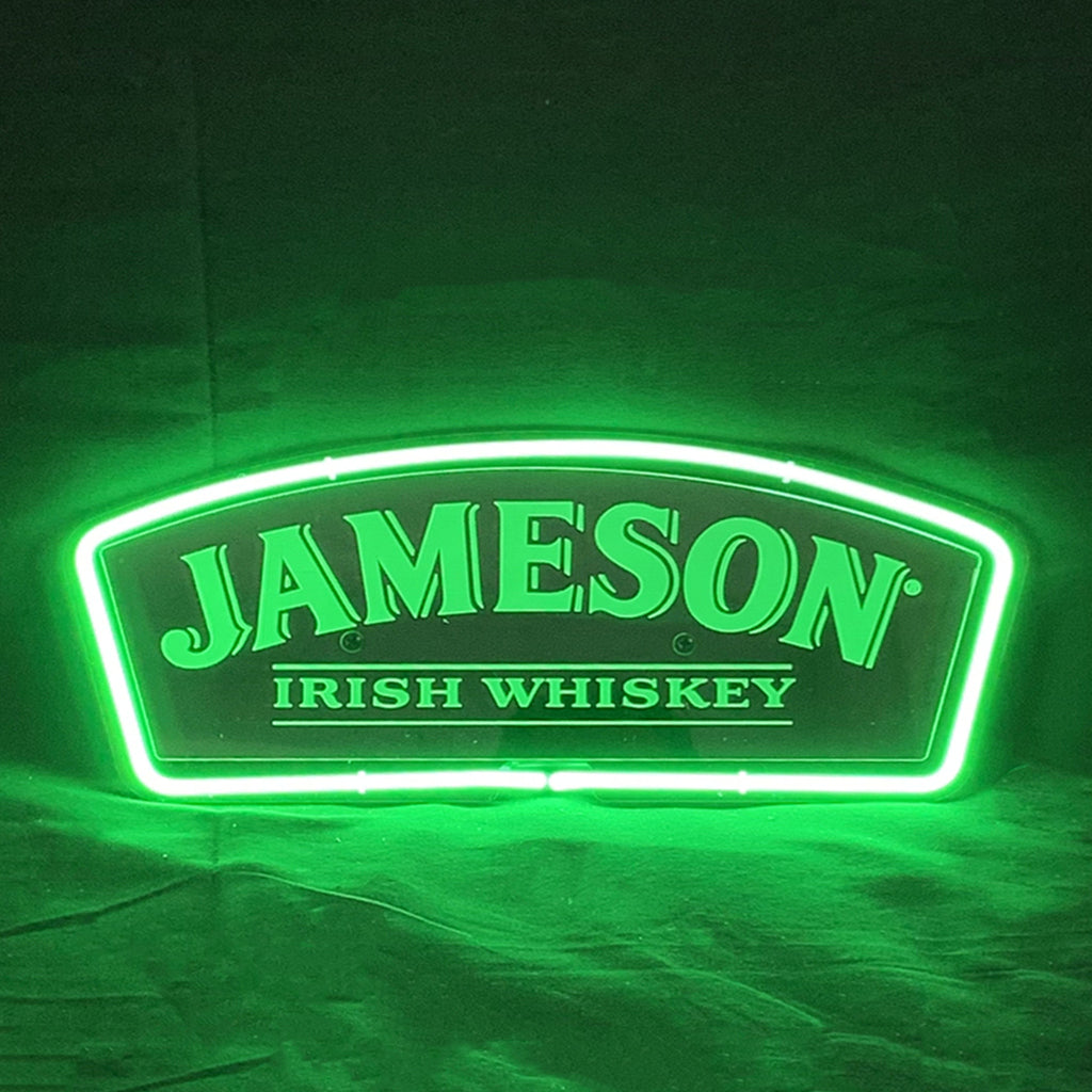Jameson Irish Whiskey Acrylic with Glass Neon Signs