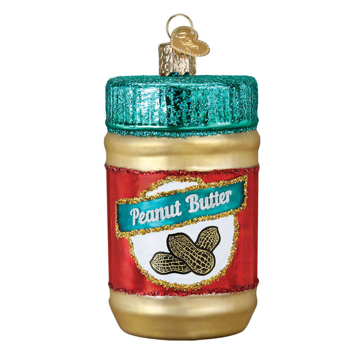 Old World Christmas Jar of Peanut Butter Blown Glass Ornament