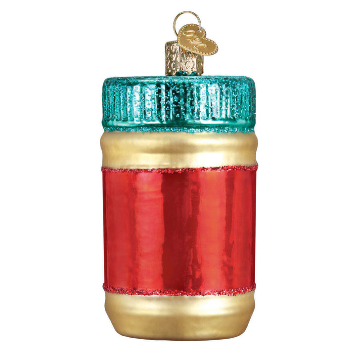Old World Christmas Jar of Peanut Butter Blown Glass Ornament