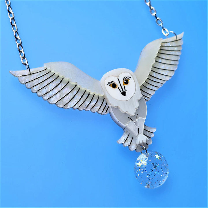 Jareth The White Barn Owl Necklace by Cherryloco Jewellery 5