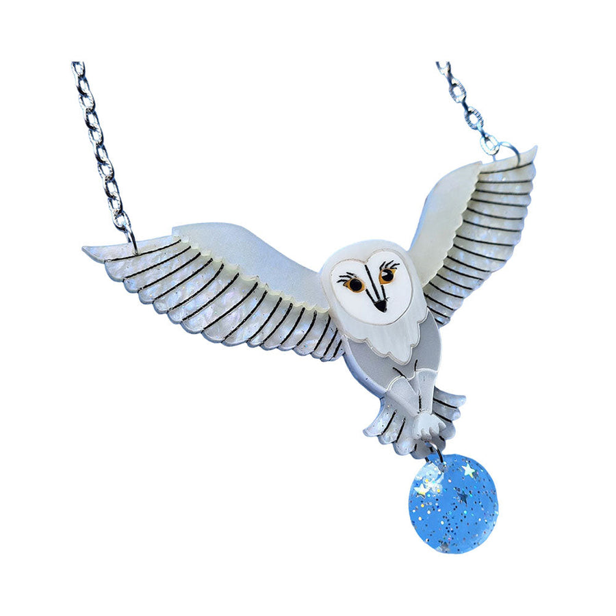 Jareth The White Barn Owl Necklace by Cherryloco Jewellery 1