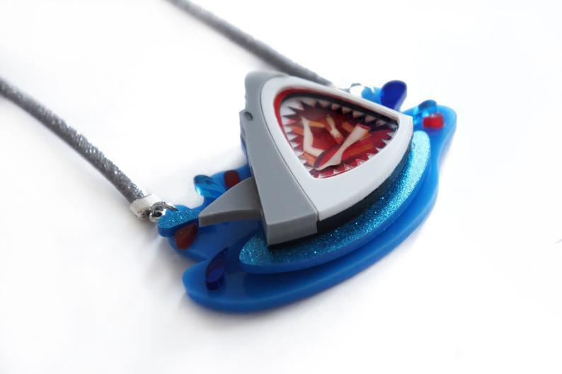 Jaws Shark Brooch / Necklace by Laliblue - Quirks!