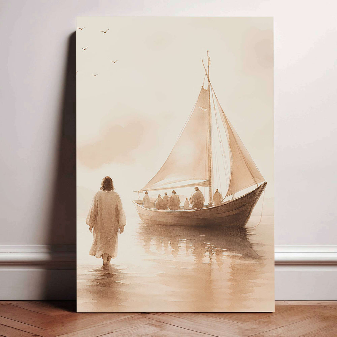 Jesus Christ Walking On Water Faith Wall Art VIII