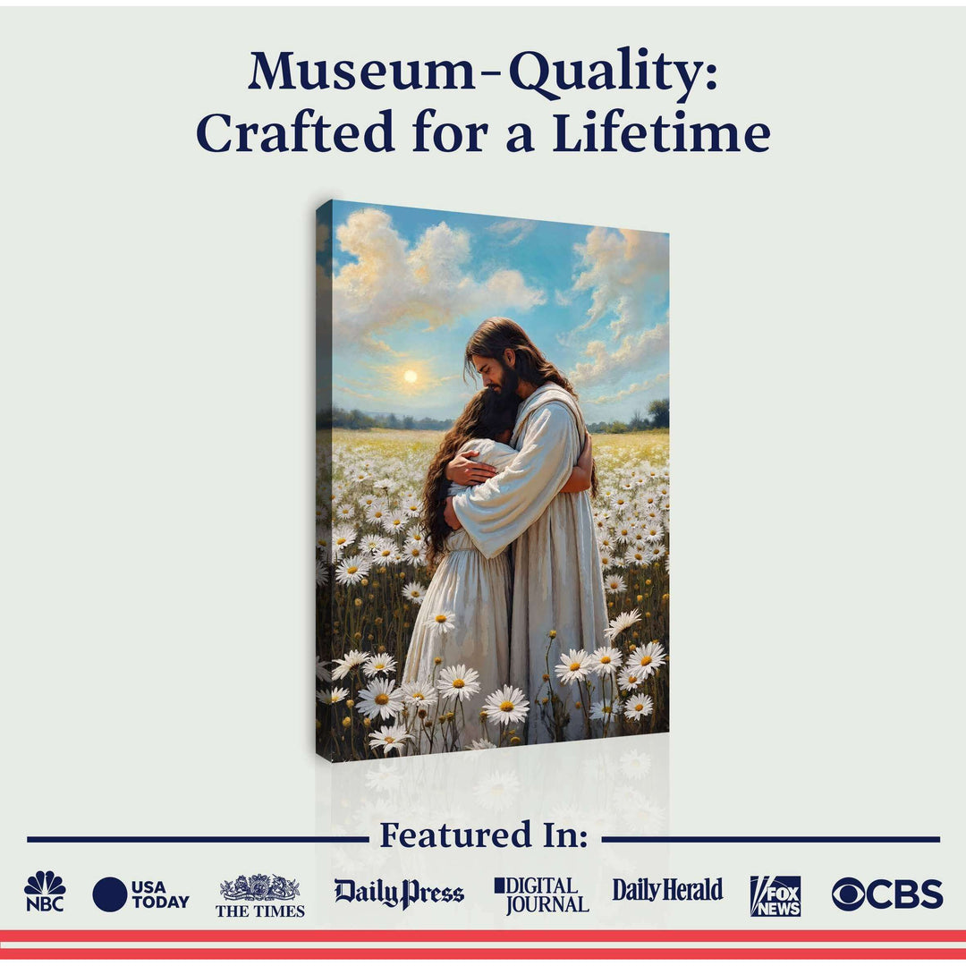 Jesus Hugging Woman Faith Wall Art