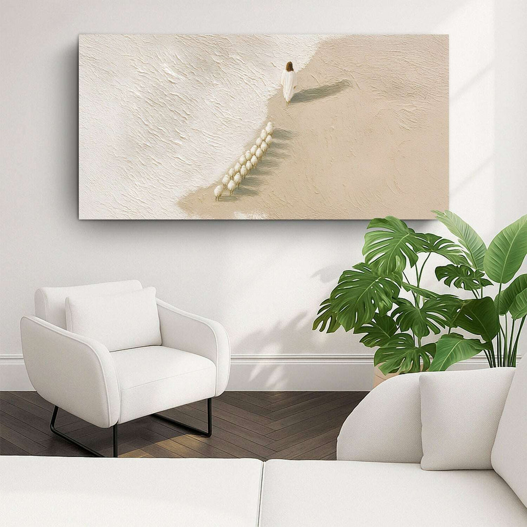 Jesus The Flock of Sheep Faith Wall Art