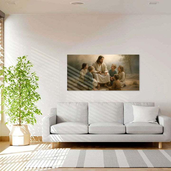 Jesus with Children Faith Wall Art III