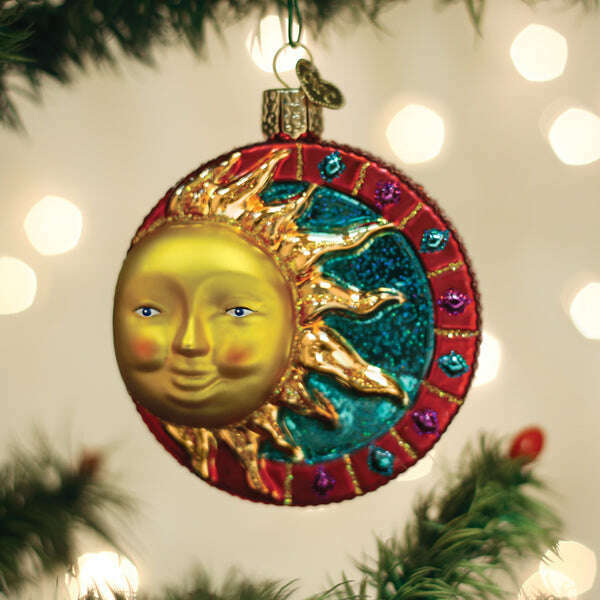 Old World Christmas Jeweled Sun Blown Glass Ornament
