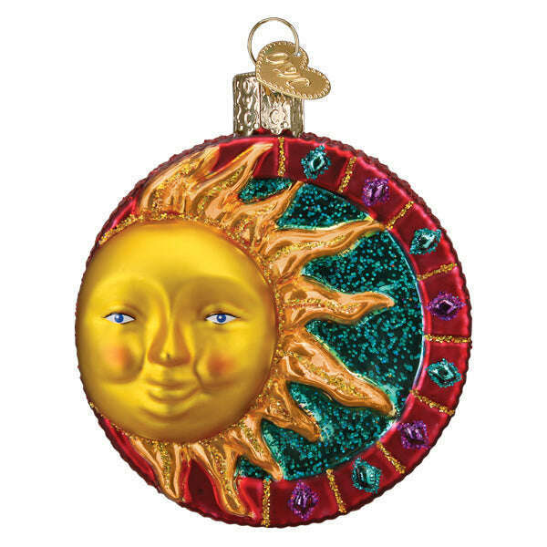 Old World Christmas Jeweled Sun Blown Glass Ornament
