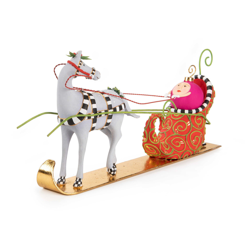 Jingle Bells Sleigh with Shoe Figure by Patience Brewster - Quirks!