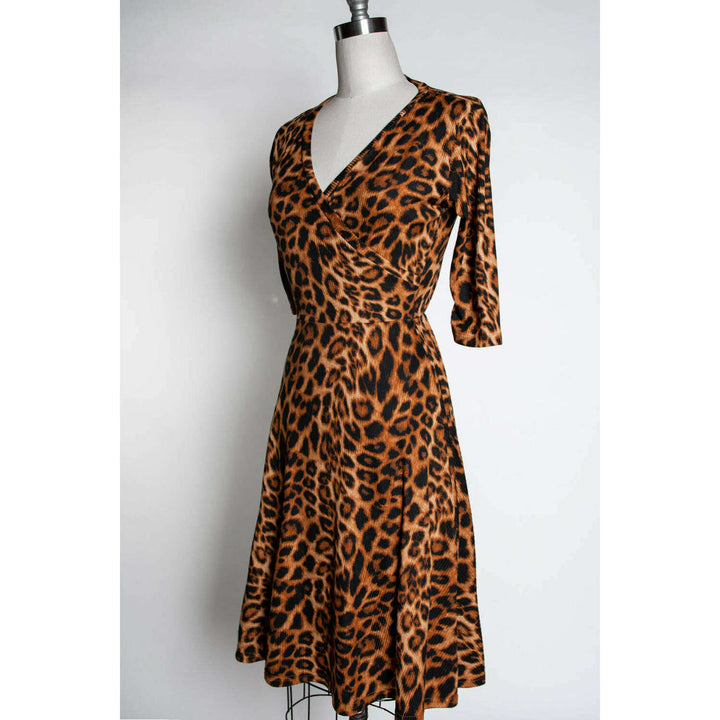 Joanie Knit Dress 3/4 Sleeve - Leopard Rib Knit *sale