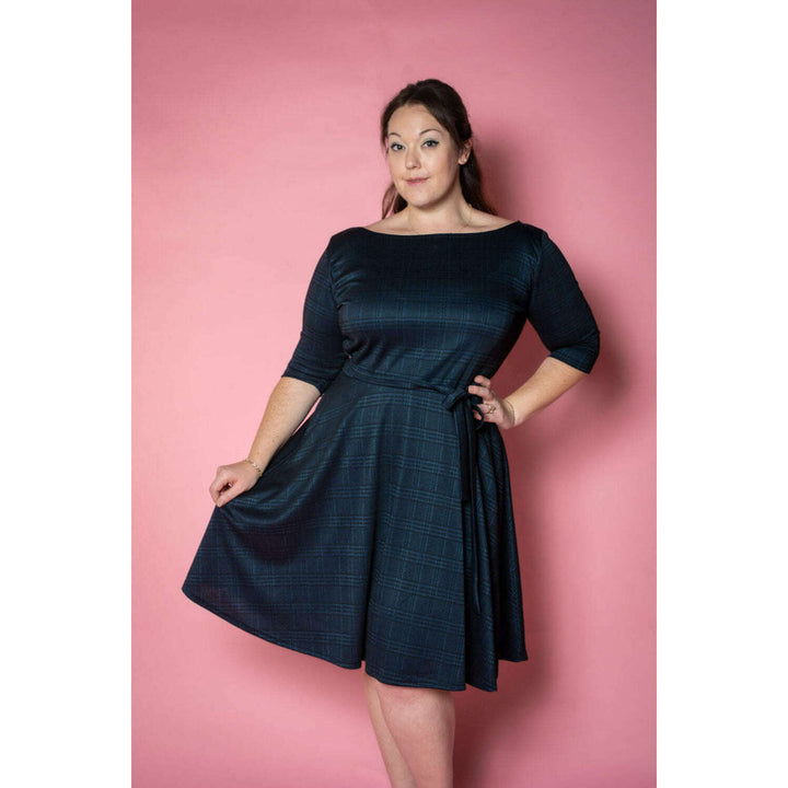 Josephina Dress- Black & Blue Plaid