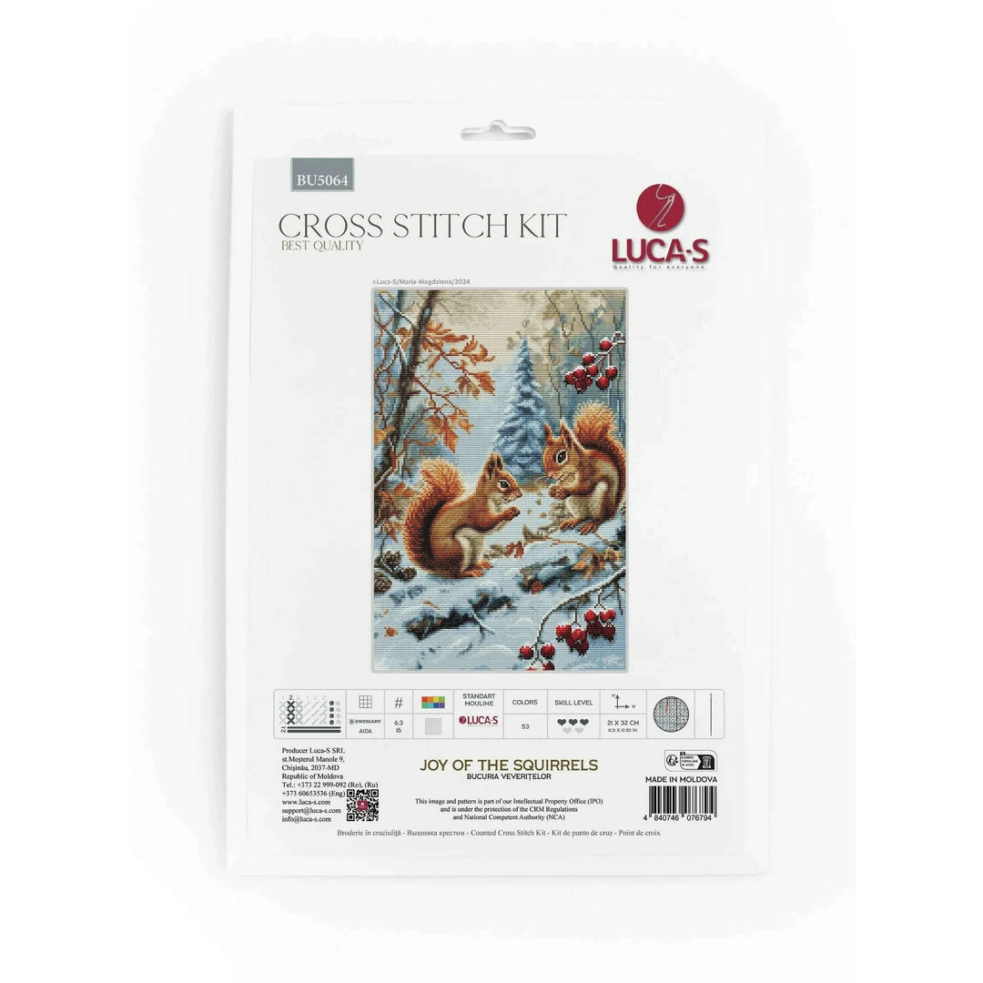 Joy of The Squirrels BU5064L Counted Cross-Stitch Kit