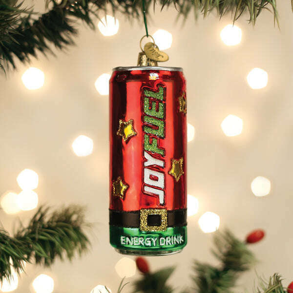 Old World Christmas Joyfuel Energy Drink Blown Glass Ornament