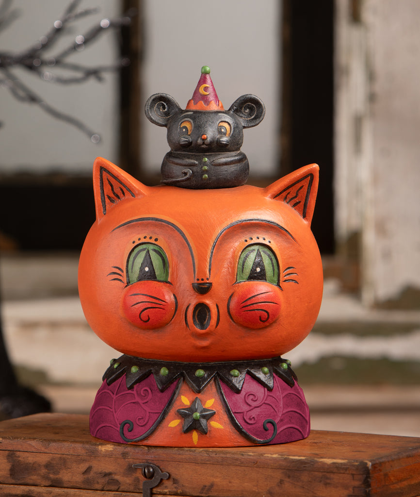 りんごミカン ゲーベル・フンメル人形【The love lives on】 Copper Cat & Merlin Mouse | Halloween Decor | Bethany Lowe Designs