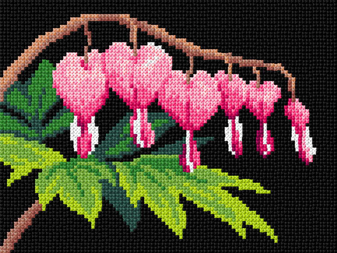 Needlepoint canvas for halfstitch without yarn Bleeding Hearts 3561F