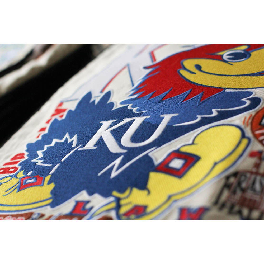 Kansas, University of Collegiate Hand-Embroidered Pillow