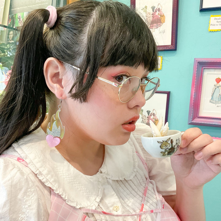 Last Chance! Love A La Flambe Dangle Earrings in Dreamy Pink