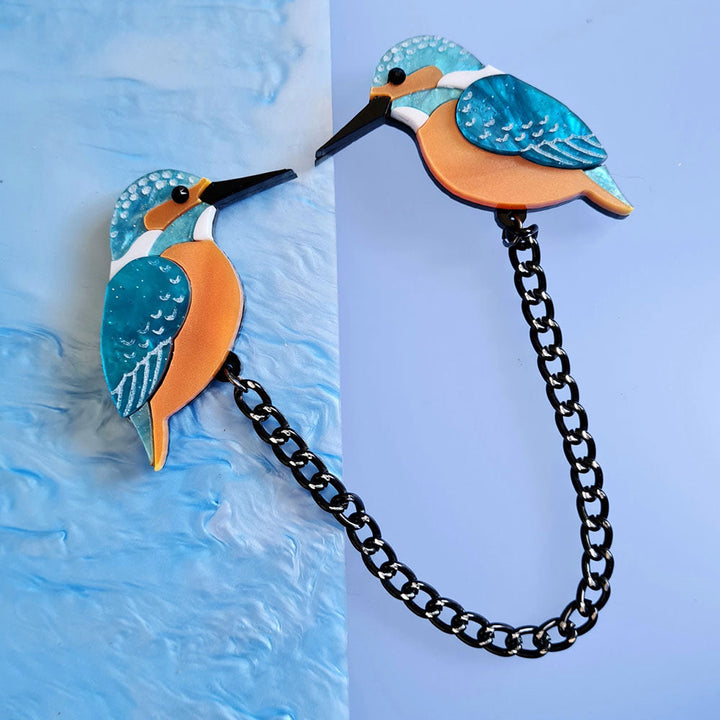 Kingfisher Collar Clip Brooch by Cherryloco Jewellery 3