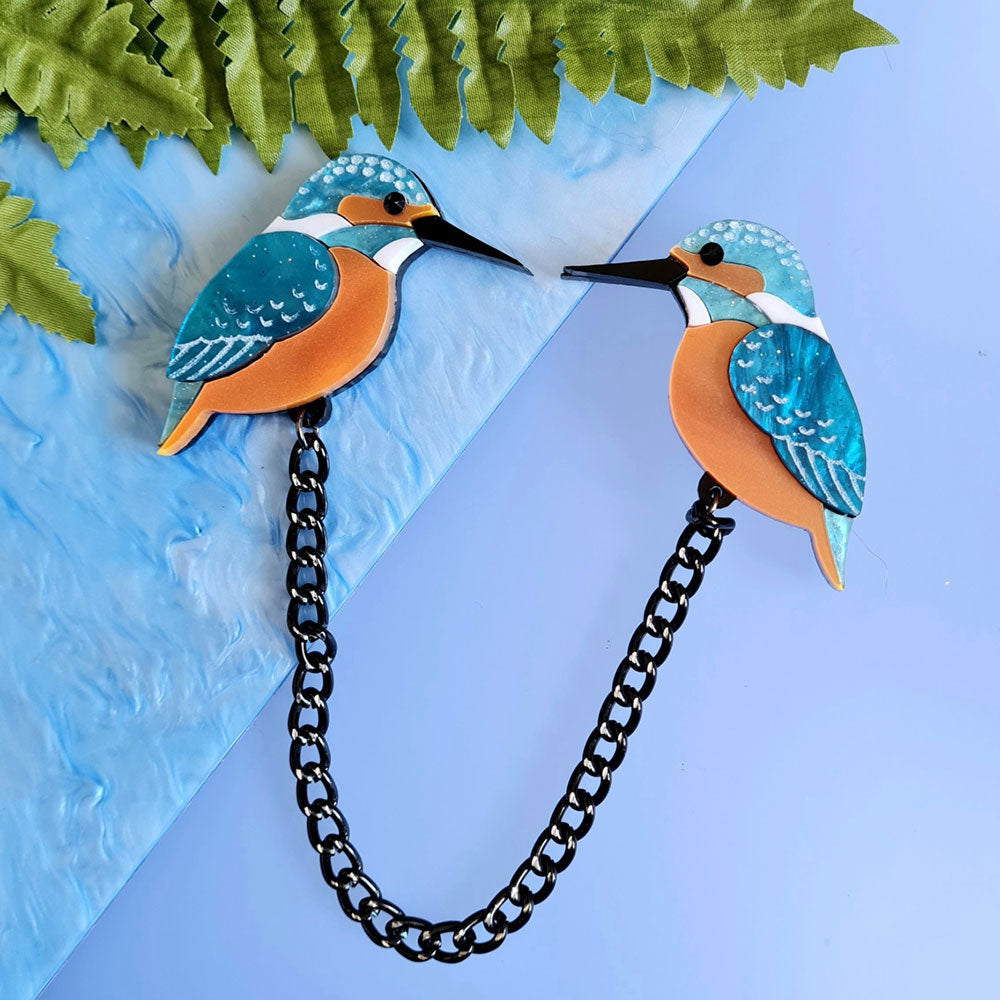 Kingfisher Collar Clip Brooch by Cherryloco Jewellery 2