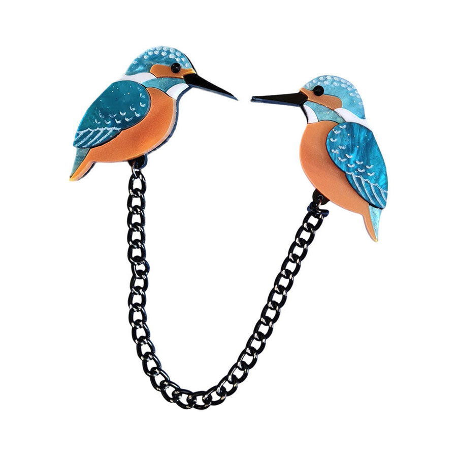 Kingfisher Collar Clip Brooch by Cherryloco Jewellery 1