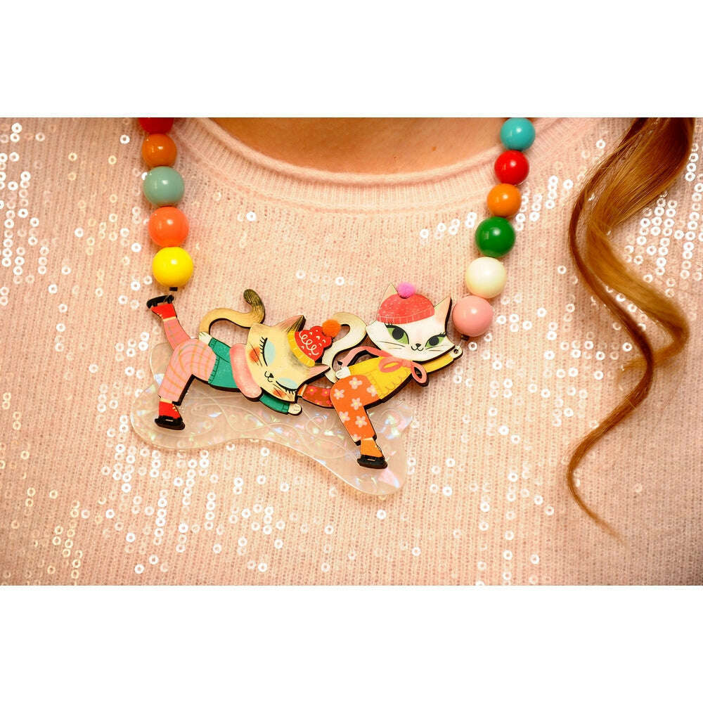 Kittens Kicking on Ice Necklace by Laliblue – view 2