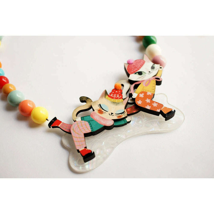 Kittens Kicking on Ice Necklace by Laliblue – view 3