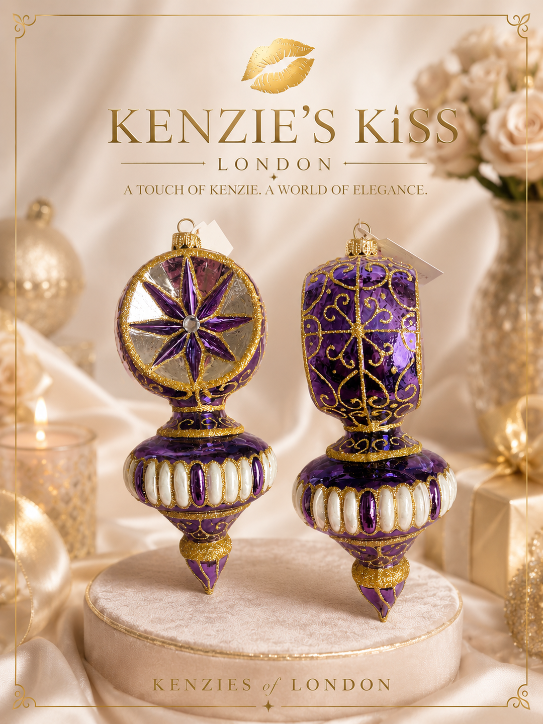 Royal Amethyst Glass Christmas Ornament