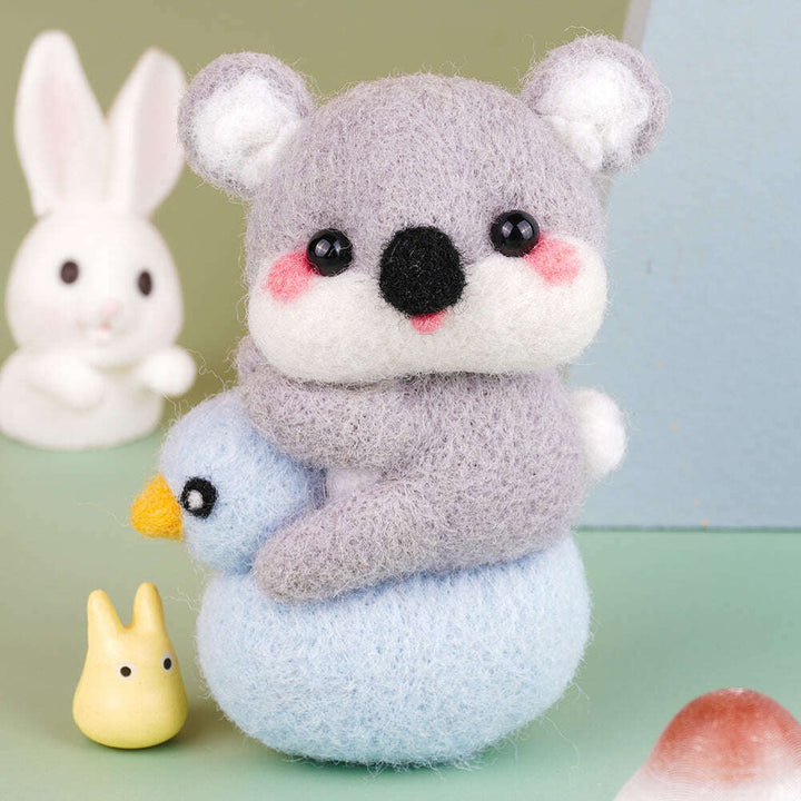 Koala Needle Felting Kit. Wizardi DIY Wool Craft Kit F07N8-W284