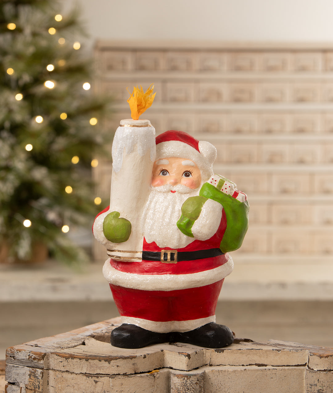 Retro Santa with Candle by Bethany Lowe Designs, image 2