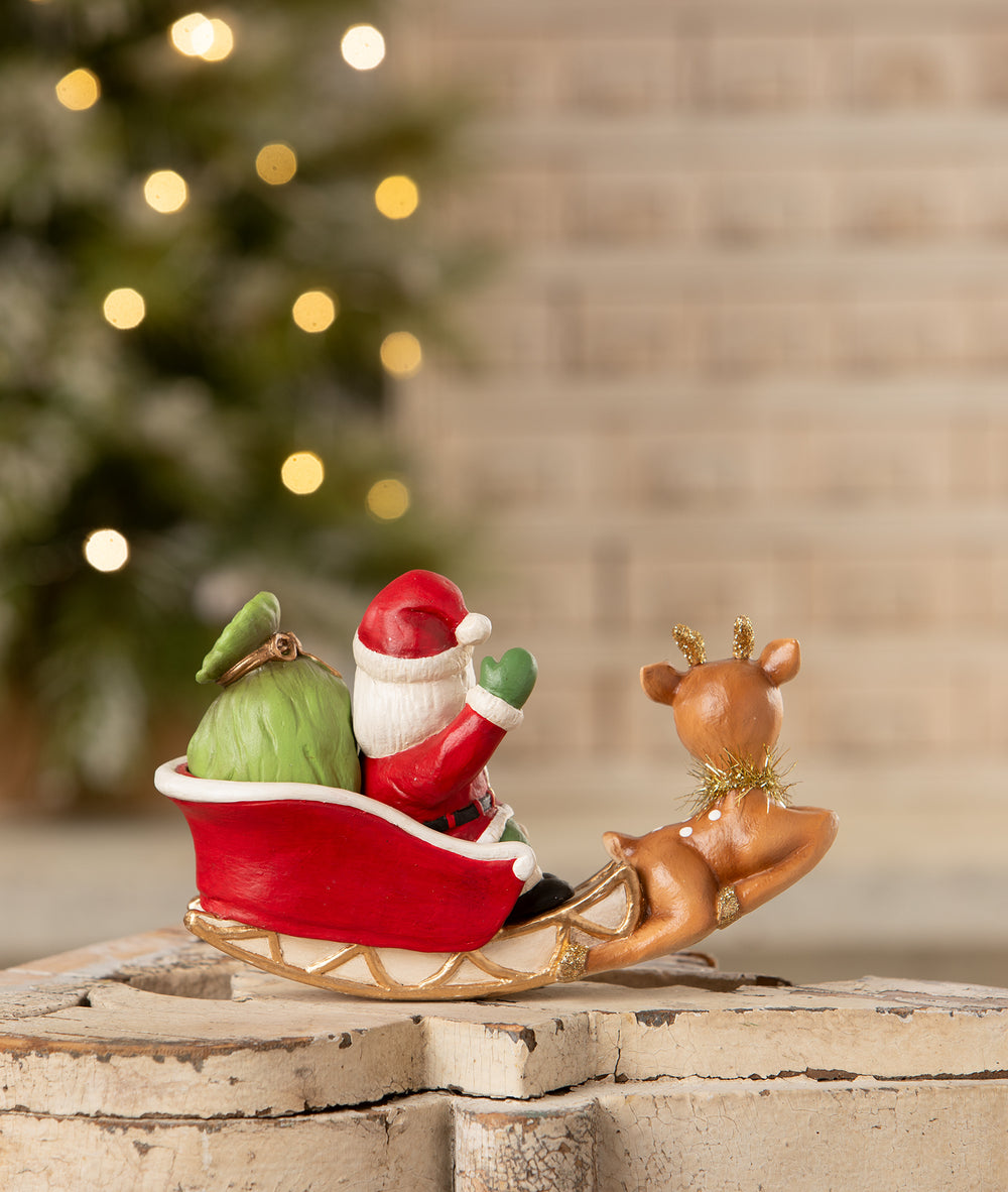 Rocking Santa in Sleigh by Bethany Lowe Designs, image 2