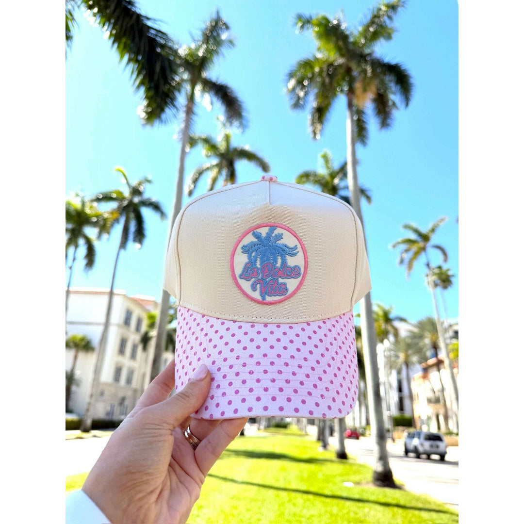 La Dolce Vita - Pink Polka Dot Trucker Hat