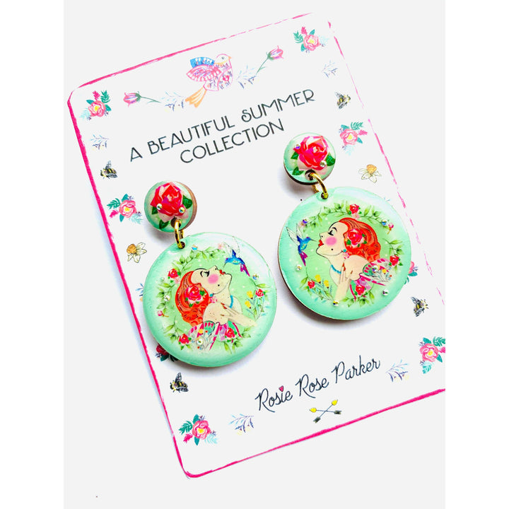 Lady and the Hummingbird Earrings by Rosie Rose Parker