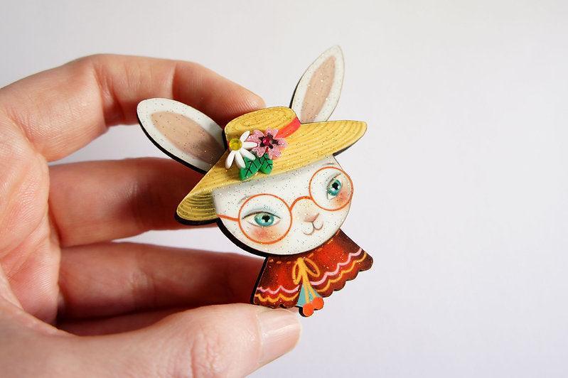 Lady Easter Bunny Brooch by Laliblue - Quirks!