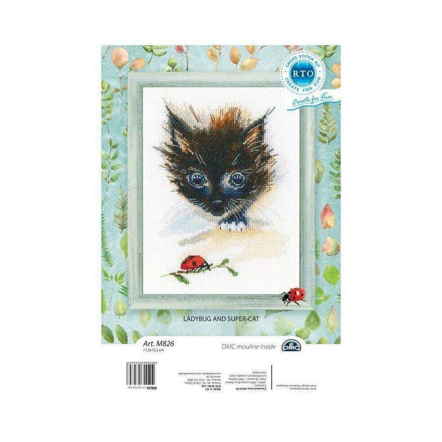 Ladybug and super-cat M826 Counted Cross Stitch Kit