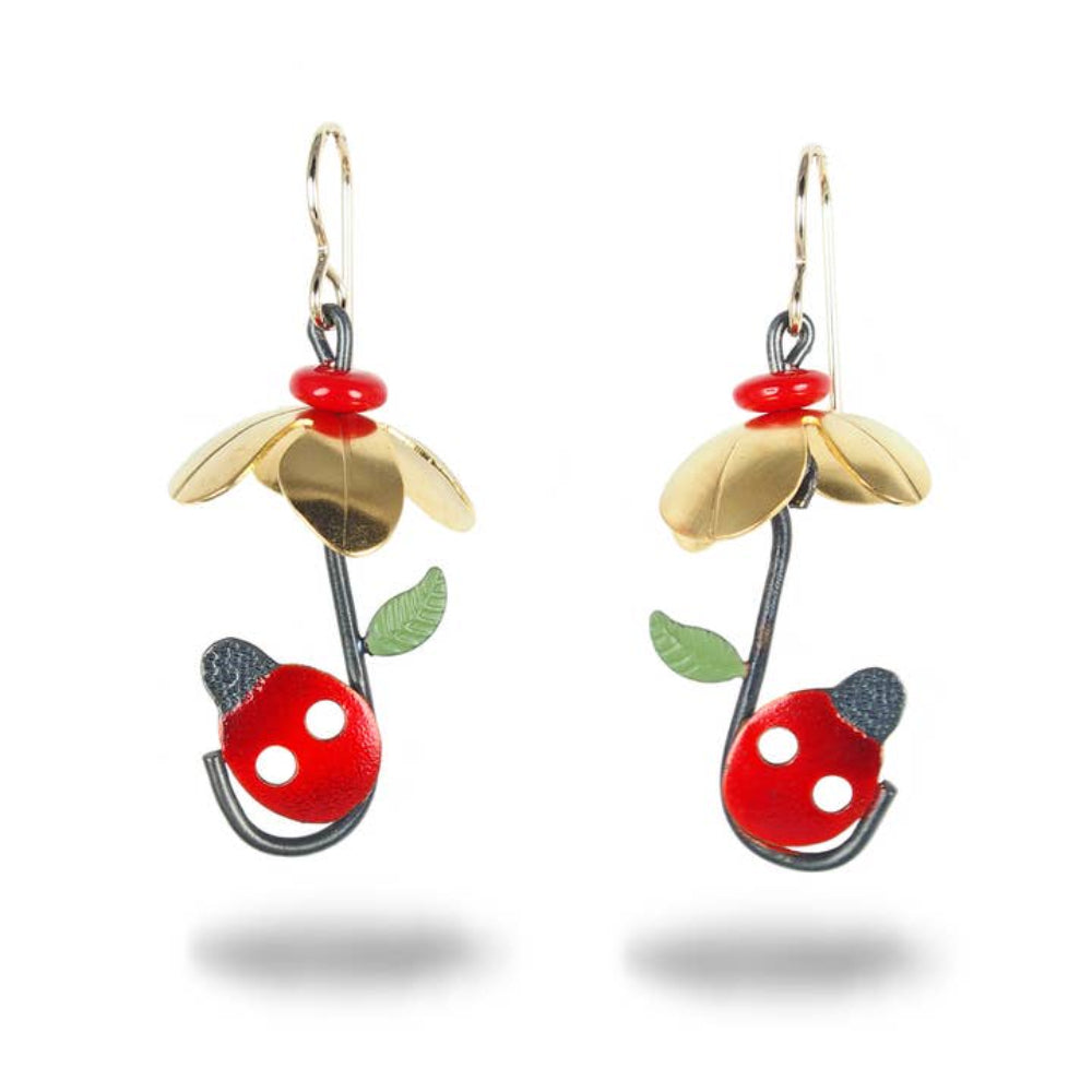Ladybug Umbrella Earrings by Faire 