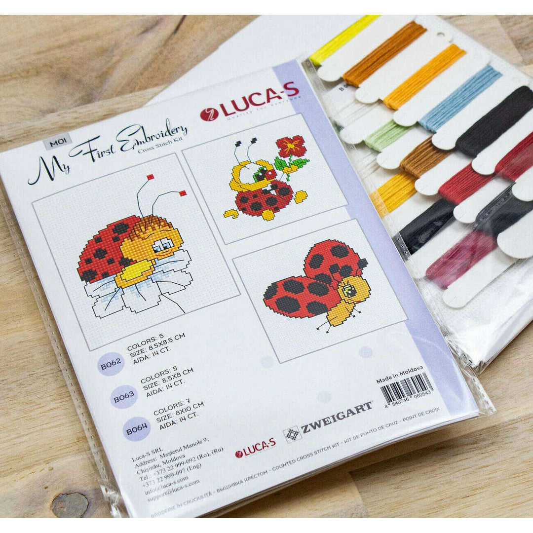 Ladybugs M01L Counted Cross-Stitch Kit for Beginners