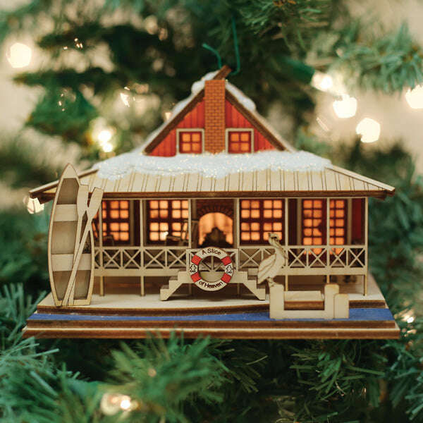 Old World Christmas Lake House Blown Glass Ornament